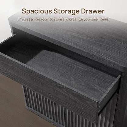 SICOTAS Buffet Cabinet with Storage - Accent Fluted Storage Cabinet with 2 Doors & 1 Drawer 34.6" Wide Modern Sideboard Credenza Large Buffet Table for Living Room Kitchen Dining Room Entryway Office