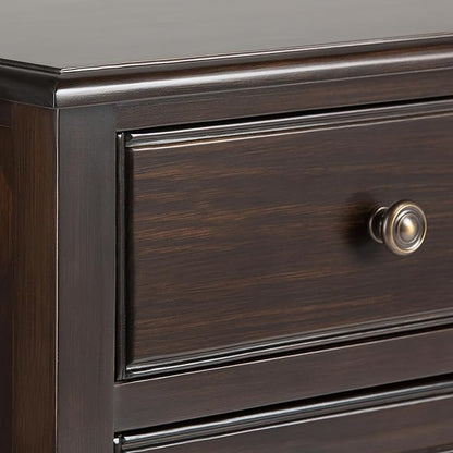 SIMPLIHOME Connaught SOLID WOOD 40 Inch Wide Traditional Entryway Storage Cabinet in Dark Chestnut Brown, For the Living Room, Entryway and Family Room