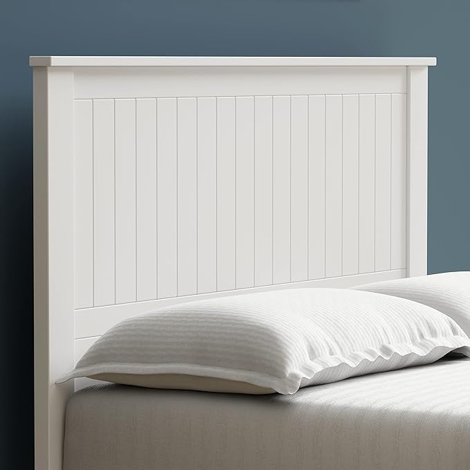 Glenwillow Home Wainscott Wood Panel Headboard in White - Full Size