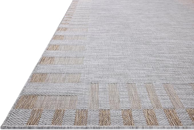 Loloi Amber Lewis Topanga Collection TOP-08 Silver/Natural 9'-2" x 12'-0" Indoor/Outdoor Area Rug