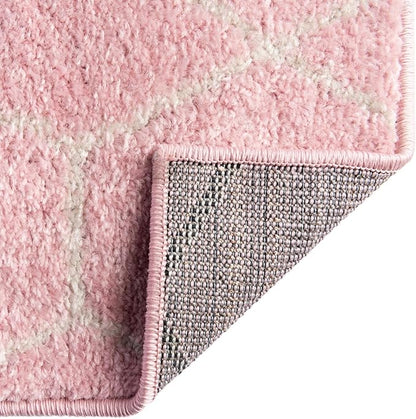 Unique Loom Trellis Frieze Collection Area Rug - Geometric (10' x 14' 1", Light Pink/ Ivory)