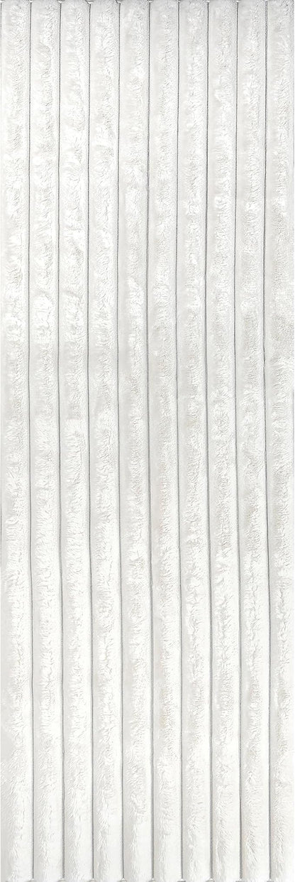 nuLOOM 2'6" x 8' Cozy Plush Area Rug, Machine Washable, Non-Slip, Soft Fluffy Shag Carpet for Living Room Bedroom Kids Room Nursery Home Decor, Kai White