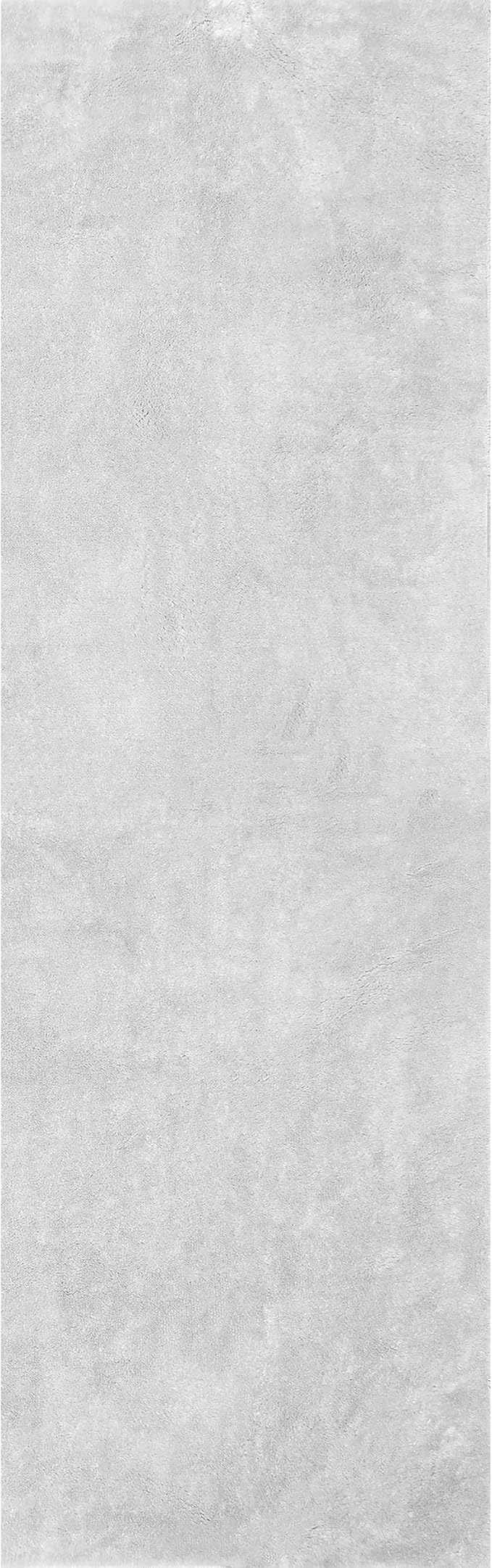 nuLOOM 2' x 6' Cozy Plush Area Rug, Machine Washable, Non-Slip, Soft Fluffy Shag Carpet for Living Room Bedroom Kids Room Nursery Home Decor, Loni Light Grey