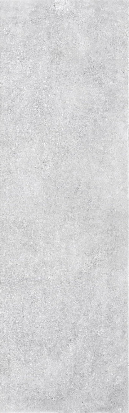 nuLOOM 2' x 6' Cozy Plush Area Rug, Machine Washable, Non-Slip, Soft Fluffy Shag Carpet for Living Room Bedroom Kids Room Nursery Home Decor, Loni Light Grey