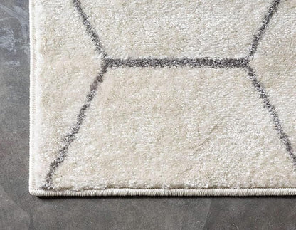 Unique Loom Trellis Frieze Collection Area Rug - Geometric (7' 1" x 10', Ivory/ Gray)