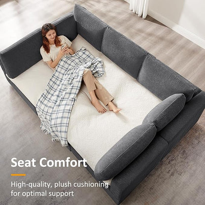 VANOMi Modular Sectional Sofa, Convertible Sofa Couch Modular Sofa with Ottoman, Sectional Sofas for Living Room Small Apartments