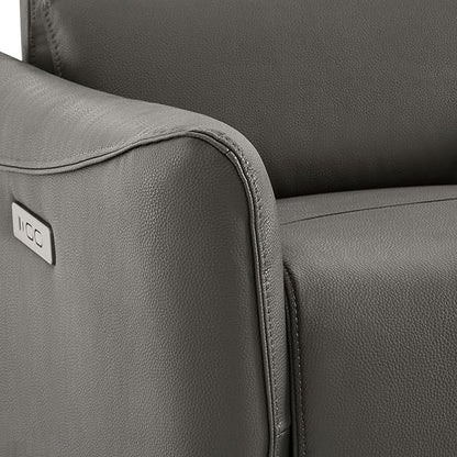 CHITA Power Recliner Chair Swivel Glider, FSC Certified Upholstered Faux Leather Living Room Nursery Reclining Sofa Chair with Lumbar Support, Charcoal