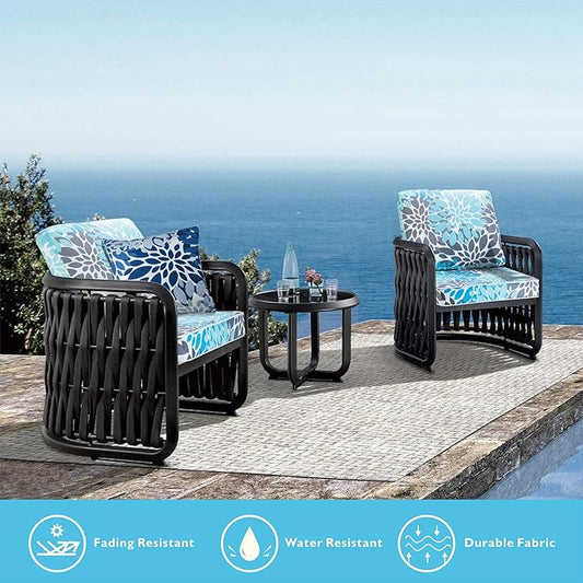 JMGBird Outdoor Chair Cushion Tufted Pillow, Deep Seat Chair Cushion Set 22"x22" Outdoor Cushions for Patio Furniture