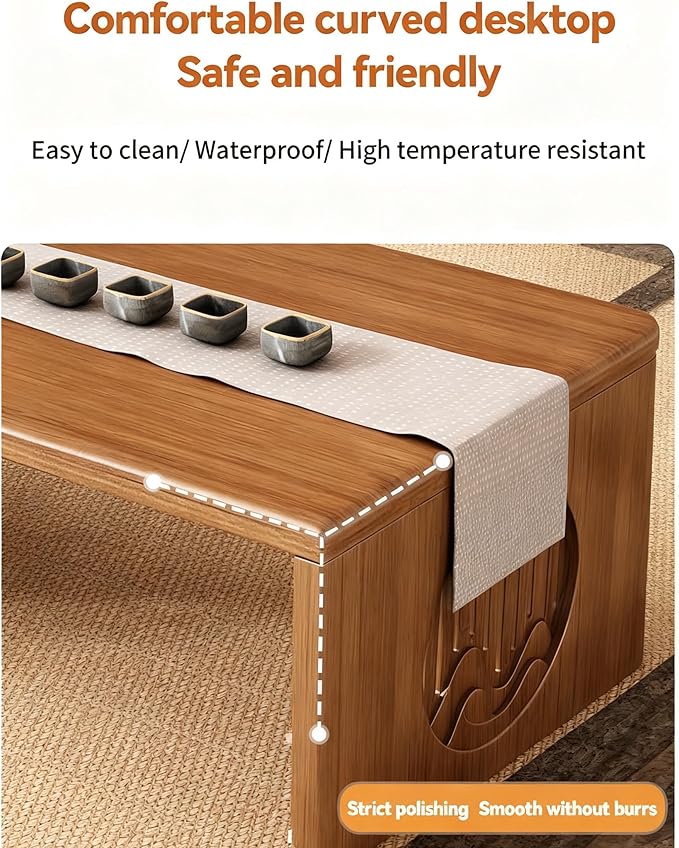 Japanese Folding Coffee Table, Low Coffee Table for Sitting on The Floor, Japanese Floor Table No Assembly Small Coffee Tables for Living Room Tatami Tea Room Dining Bedroom 31.5 Inch