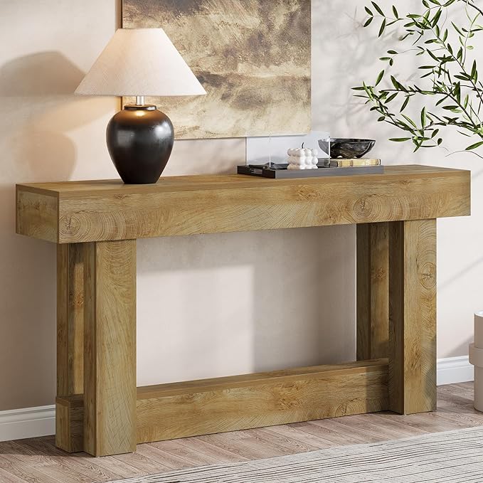 Tribesigns 63-Inch Wood Console Table, 2-Tier Narrow Long Farmhouse Entryway Table for Living Room, Hallway, Entrance