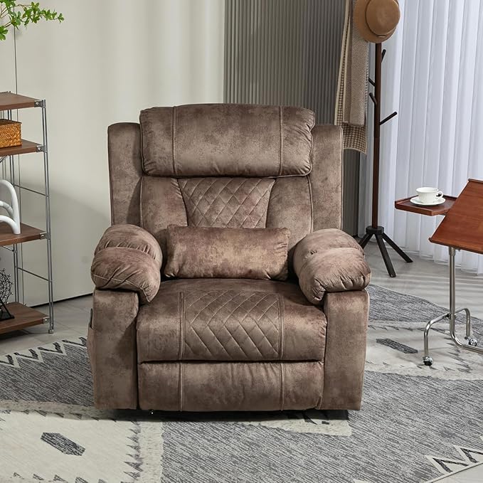 Big Man Power Lift Recliner for Elderly Adults 28 Inch Wide Seat, Lay Flat Lift Chair with Heat Massage, Arm Storage Cup Holders, USB Type C Charging, Oversized Recliner 400 lbs