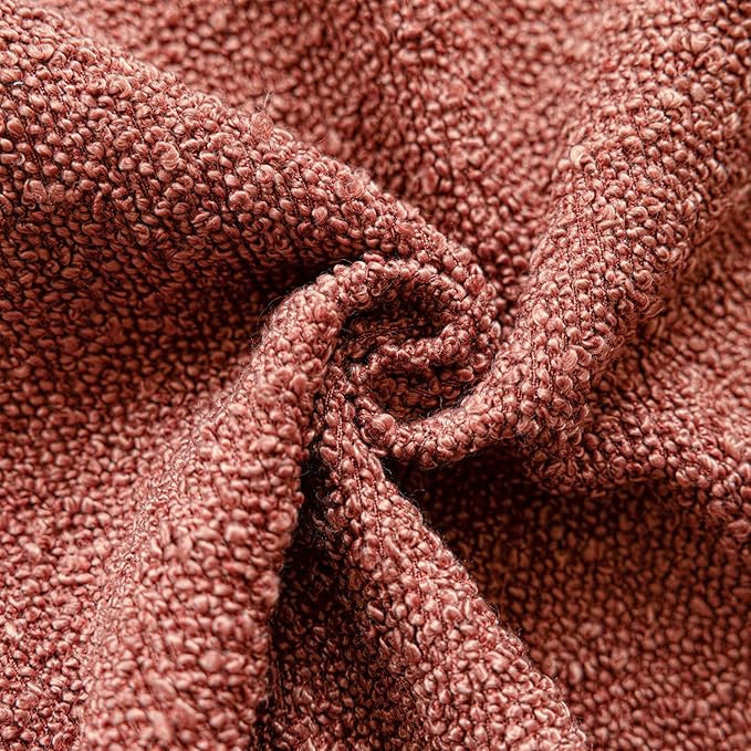 Foindtower Pack of 2 Textured Boucle Throw Pillow Covers Accent Solid Pillow Cases Cozy Soft Decorative Couch Cushion Case for Chair Sofa Bedroom Living Room Home Decor 18x18 Inch Orange Rust Red