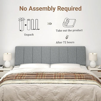 King Size Headboard Only-No Assembly, Upholstered Headboard King Size Linen Fabric Modern Style Headboards for Adjustable Bed Extra-Thick, Dark Gray