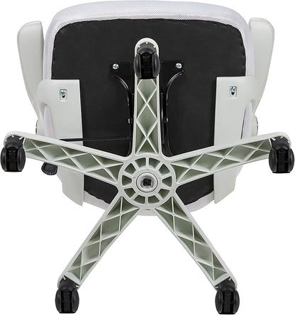 Flash Furniture Porter High-Back Swivel Office Chair with Adjustable Lumbar Support and Height, Ergonomic Mesh Desk Chair with Flip-Up Armrests, White