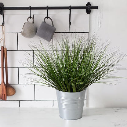 16PCS 17.3" Fake Plants Artificial Wheat Grass Greenery Plastic Plants Fake Grass Artificial Plants for Outdoor Decor Artificial Grass Plant with Greenery Stems for Indoor Home Decoration