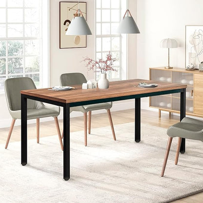 Large Table 35x70 Inches Computer Desk/Dining Table, Office Desk Sturdy Writing Workstation for Home Office Modern Simple Sturdy Laptop Study Table- Walnut