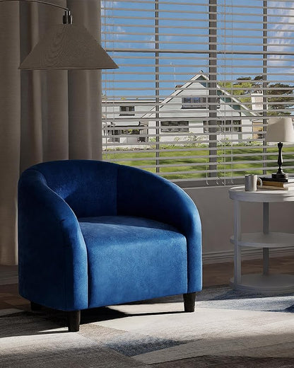 GarveeHome Accent Chair Armchair for Living Room Barrel Club Chair with Soft Padded Seat & Sturdy Legs for Bedroom Waiting Room Reception Chairs(Navy Blue)