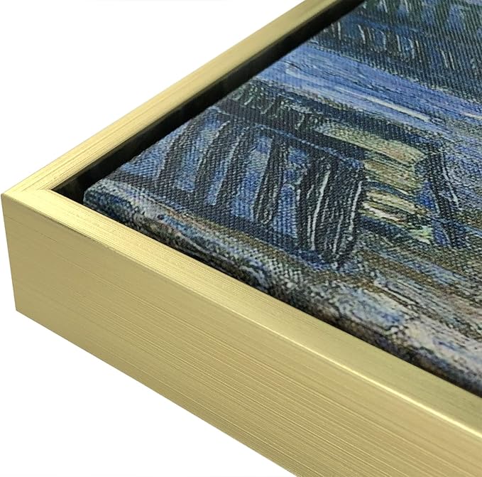 Wieco Art Framed Art Giclee Canvas Prints of Cafe Terrace at Night Canvas Prints Wall Art by Van Gogh Paintings Abstract Framed Canvas Wall Art for Home Decor Golden Frame