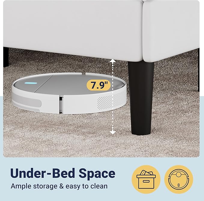 Allewie Full Size Velvet Upholstered Bed Frame with Adjustable Headboard, Diamond Tufted Design, Wood Slat Support, Noise-Free EVA Strip, Easy Assembly, White