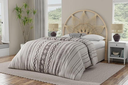 Kouboo Sunflower Rattan Full Headboard Bedroom Bedroom Furniture Headboard Full Size Tropical Decor Bohemian Decor Natural