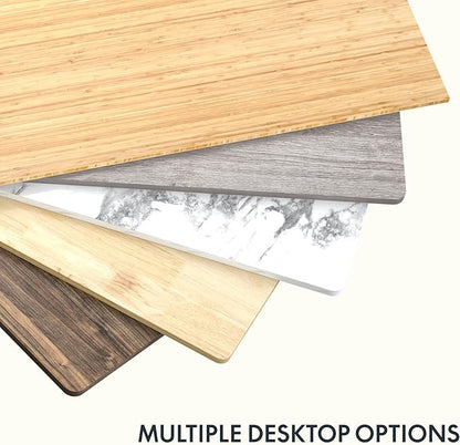 FLEXISPOT EN1 Whole-Piece Standing Desk 48 x 24 Inches Height Adjustable Electric Desk Sit Stand Desk Home Office Desks (Black Frame + Gray Wood Grain Top, 2 Packages)