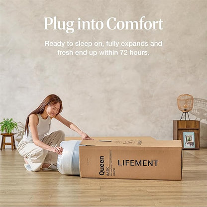 LIFEMENT Basic Twin Graphite Infused Memory Foam Mattress in a Box | Medium Firm Bed, Fiberglass Free, CertiPUR-US & Oeko-TEX Certified Foam, Cooling Pressure Relief Comfort, 6 Inch
