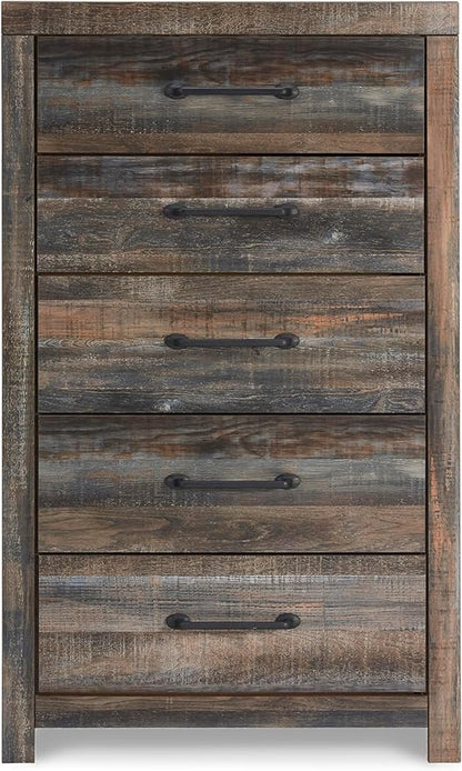 Signature Design by Ashley Drystan Casual 5 Drawer Chest, Dark Brown & Gray