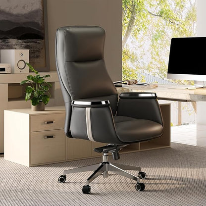 EUREKA ERGONOMIC Royal II Executive Office Chair High Back, Big and Tall with Extra Wide Seat, Silicone Leather Desk Chair Computer Chair, Modern Office Chair Home Office Desk Chairs-Gray