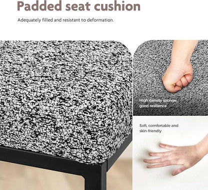 ALPHA HOME 24" Bar Stools Set of 4 Kitchen Counter Stools with Back, Counter Height Stools with Upholstered Footrest for Kitchen Island, Metal Steel Frame, Chenille, Gray
