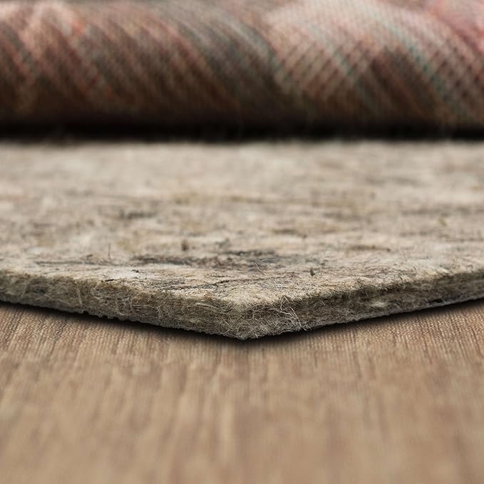 Mohawk Home 8' x 10' Non Slip Grip Rug Pad 1/2" Thick Dual Surface Felt Cushion + Rubber Gripper - Safe for All Floors
