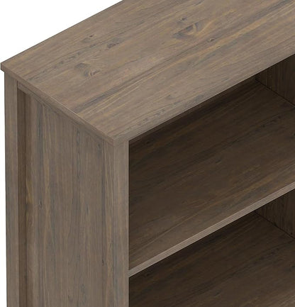 SIMPLIHOME Ela Bookcase - 72 inch Tall 5-Shelf Solid Wood Bookshelf in Smoky Brown, Transitional Storage for Living Room, Study Room or Office with Open Design and Sleek Panel Detailing