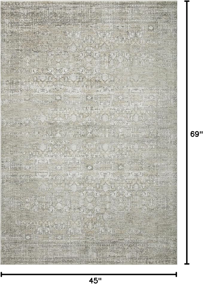 Loloi Amber Lewis Honora Collection HON-04 Grey/Beige 3'-9" x 5'-9" Accent Rug