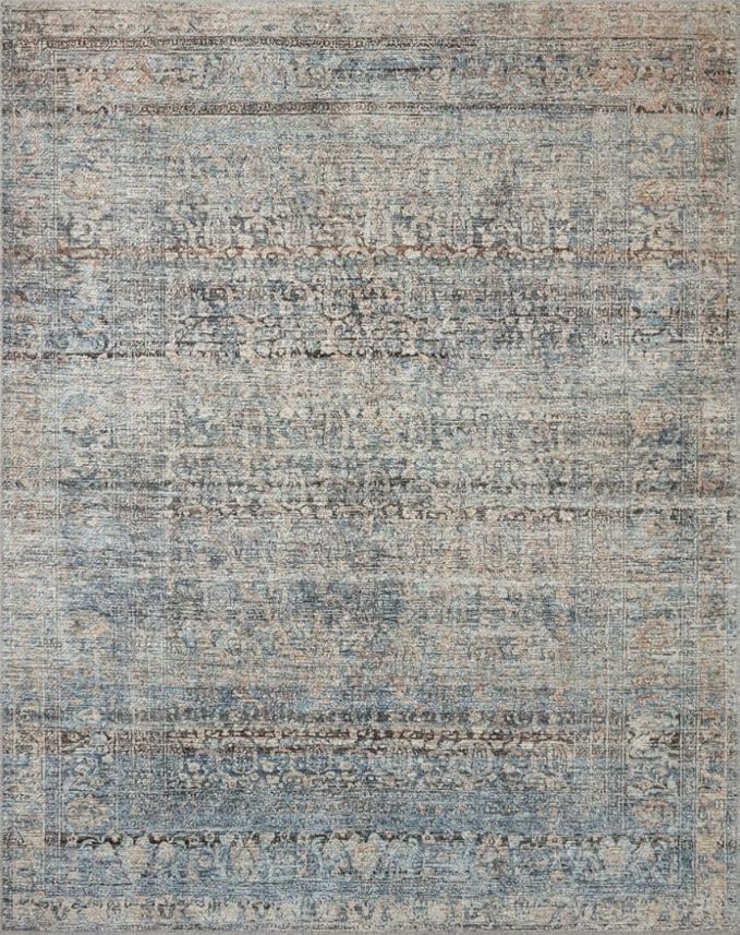 Loloi Amber Lewis Billie Collection BIL-05 Denim/Blush 10'-0" x 14'-0", 0.19" Thick Area Rug