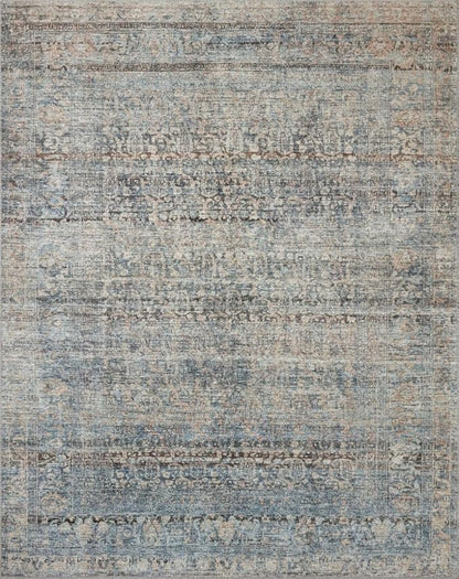Loloi Amber Lewis Billie Collection BIL-05 Denim/Blush 2'-6" x 9'-6", 0.19" Thick Runner Rug