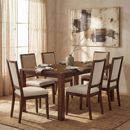 60"-80" Extendable Dining Table, Modern Rectangular Wood Kitchen Table, Farmhouse Expandable Dinner Table, Traditional Large Extension Meeting Desk for Dining Room, Living Room, Walnut