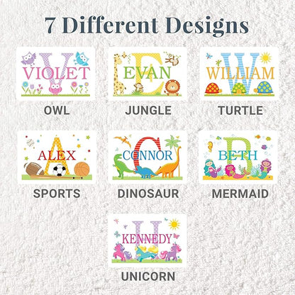 Let’s Make Memories Personalized My Own Name Step Stool - Children’s Step Stool - Sturdy Wood – Non-Toxic Paint, Sealer - Sports Design - Espresso - 14’Wx9.25”Lx8.75”H - Ages 3+