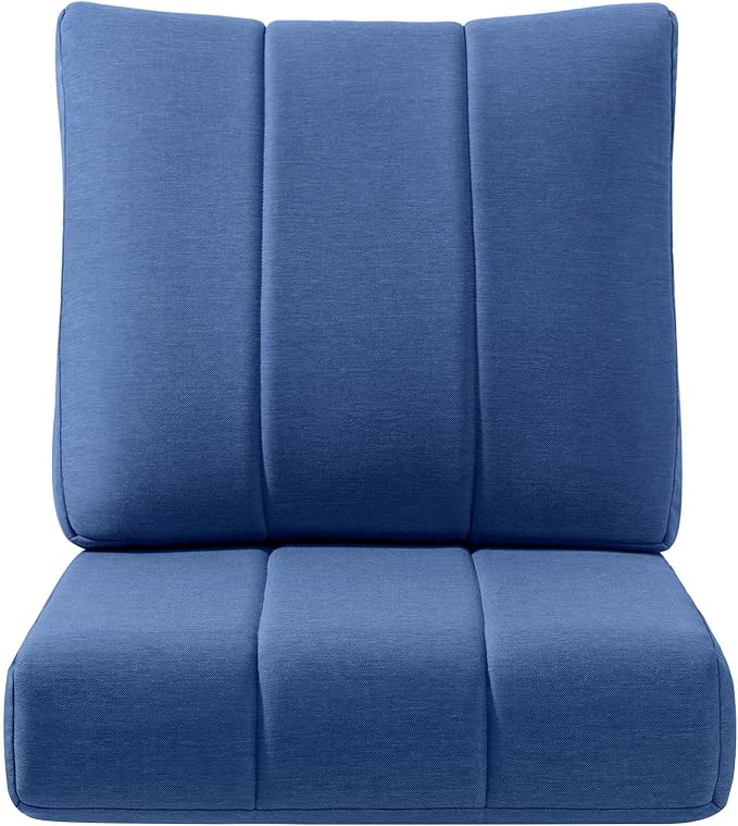 Luxury 24x24x6 Inch Kitty Outdoor Cushions - Water Resistant 1 Set Deat Seat Patio Furniture Cushion for Wicker Dining Rocking Swivel Chairs Loveseat Couch Sectional Sofa - Navy Blue