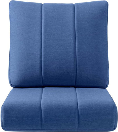 Luxury 24x24x6 Inch Kitty Outdoor Cushions - Water Resistant 1 Set Deat Seat Patio Furniture Cushion for Wicker Dining Rocking Swivel Chairs Loveseat Couch Sectional Sofa - Navy Blue