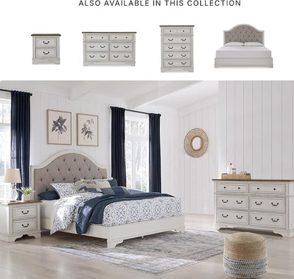 Signature Design by Ashley Blendon Traditional 6-Drawer Dresser with Safety Stop, White & Dark Brown
