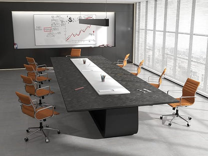 COROCC Office Desk Chair Modern Conference Room Task Chairs Leather Computer Swivel Excutive Ribbed Ergonomic Rolling Comfortable Chair for Home Office