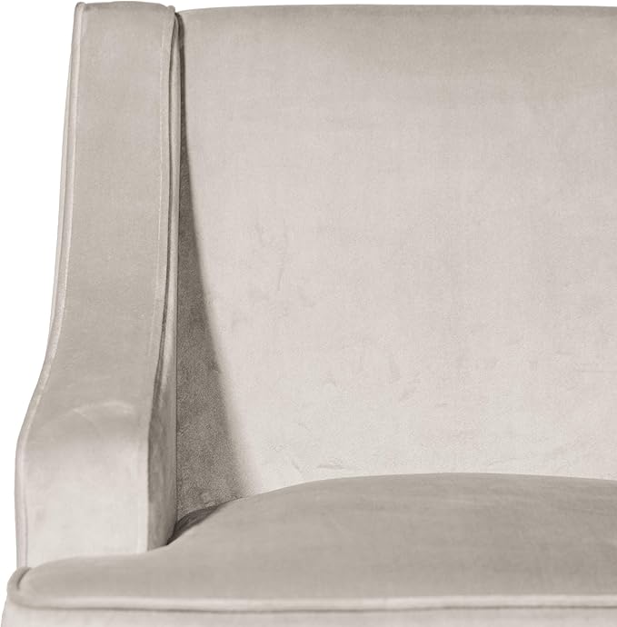 Mid Century Modern Accent Chair Wingback Living Room Chair Comfy Upholstered Scooped Armchair Fabric Side Chair with Wood Legs for Small Space, Bedroom, Apartment, Office, Waiting Room (Light Gray)