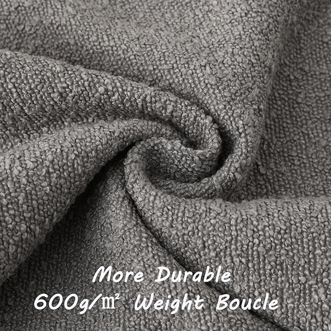 FUTEI Pack of 2 Light Grey Decorative Throw Pillow Covers 12x20 Inch Soft Cozy Solid Boucle Textured Lumbar Pillow Cases,Modern Home Decor for Couch Bed Living Room