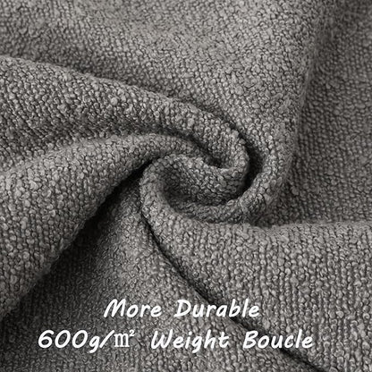 FUTEI Pack of 2 Light Grey Decorative Throw Pillow Covers 12x20 Inch Soft Cozy Solid Boucle Textured Lumbar Pillow Cases,Modern Home Decor for Couch Bed Living Room
