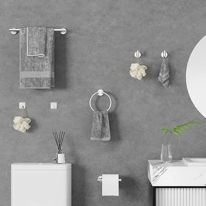 5-Pieces Brushed Nickel Bathroom Accessories Set, Stainless Steel Bathroom Hardware Set, Bath Towel Bar Set, Towel Racks for Bathroom Wall Mounted.