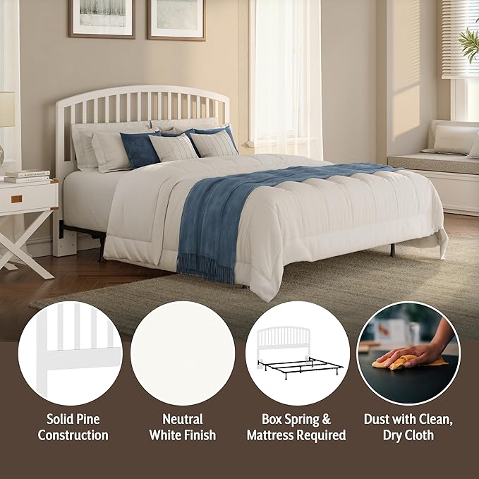 Hillsdale Carolina Headboard with Bed Frame, Full/Queen, White