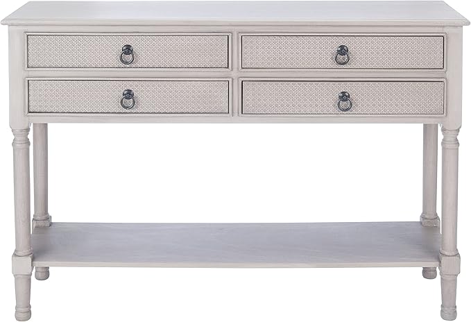 Safavieh Home Collection Haines Greige 4-Drawer Bottom Shelf Console Table