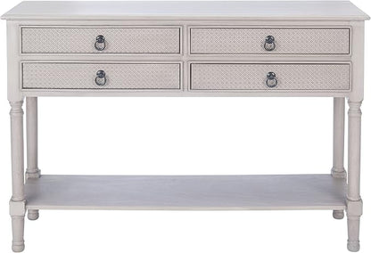 Safavieh Home Collection Haines Greige 4-Drawer Bottom Shelf Console Table