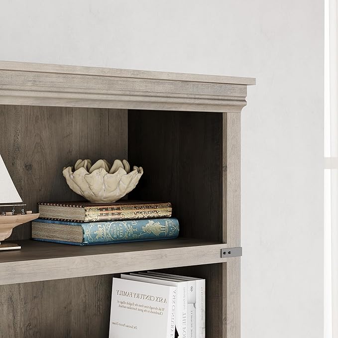 IDEALHOUSE 5 Tier Bookcase, Farmhouse Book Shelf with Storage Open Display Bookshelves, 67.4" Tall Book Case Wooden 5 Shelf Bookcase Home Decor Furniture for Home Office, Living Room, Bed Room - Grey