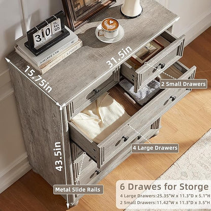 Dressers and Night Stand Set of 3, Wood 43.5" Tall Dresser and 18" Wide with Charging Station Chest of Drawers, Roman Column Nightstand Set of 2, Bedroom Furniture Dresser Suites for Home Living Room
