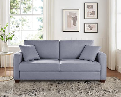 VANOMi Loveseat Couches for Living Room, Modern Sofas & Couches with Cushion & 2 Pillow, Comfy Linen Loveseat Sofa for Small Space, Office, Apartment, Light Grey
